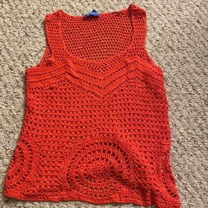 Escada sports orange red  knit top